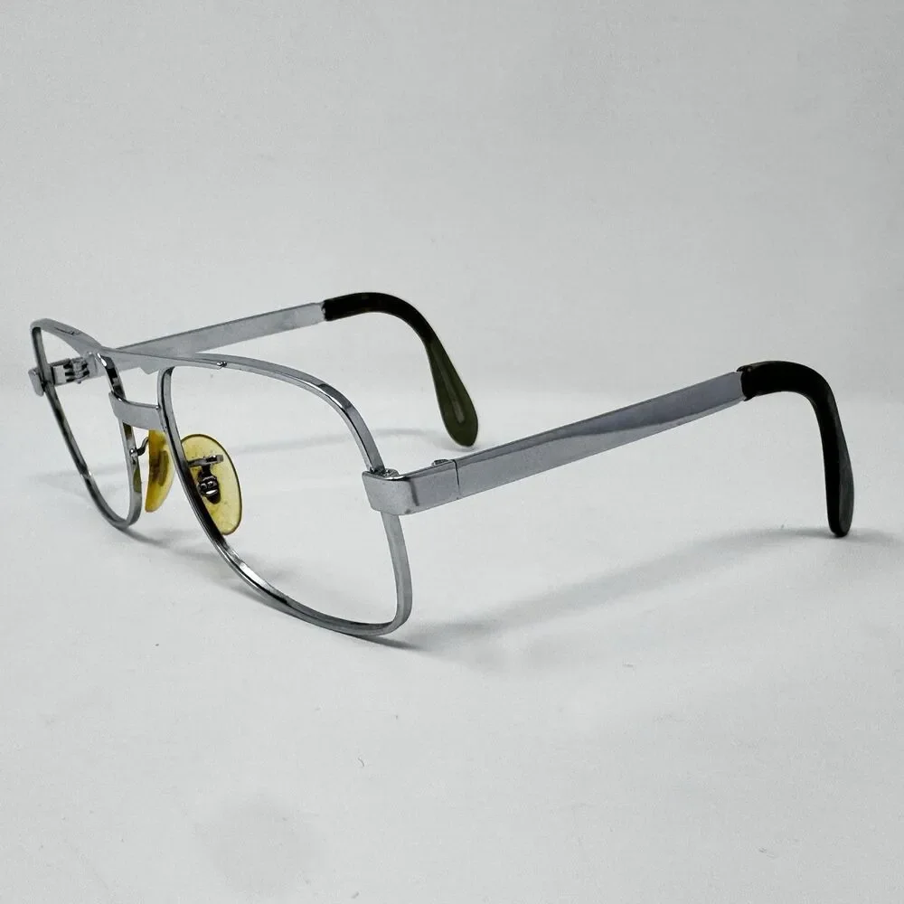 Vintage Univis UF150 USA Silver Eyeglass Frames 53-19-140 Double Bridge